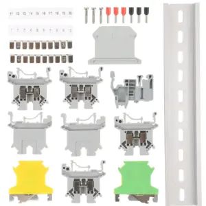 1Set .5b Din Rail Terminal Blocks Kit High Grade Flame Retardant Pc Grounding Terminal Block for Garage DIY Automation
