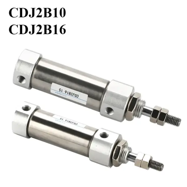 Pneumatic Air Cylinder Stainless Steel CDJ2B10 CDJ2B16 Mini Double Acting Single Rod Bore 10mm 16mm Stroke 5~150mm With Magnetic