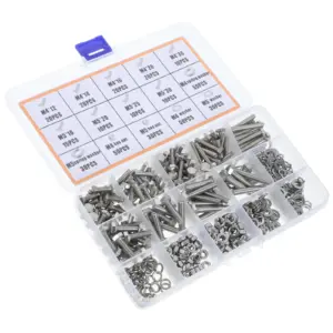 375Pcs Stainless Steel Bolts Washers Nuts Set Wear-Resistant Bolt Nut Assortment Kit for DIY Repair Maintenance