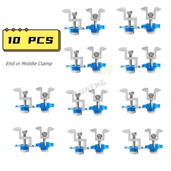 Solar Panel Mount Bracket Clamps Module Middle Clip PV Solar Panel Holder For Mounting Rail End Clip 10 Kit