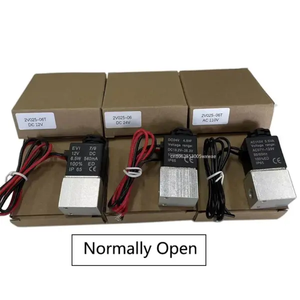 DC 12V 24V 110V 220V Solenoid Valve 1/8" 2 Way Normally Open Direct-acting Pneumatic Valves For Water Air Gas Hot
