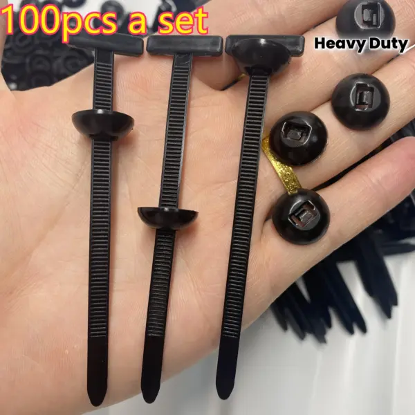 100pcs Self-Locking Nylon Cable Ties, Black Zipper Head,UV Resistant Fasteners for Automotive Repair,Home & Outdoor Organization