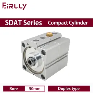 SDAT50 series Duplex type Double acting pneumatic compact air  cylinder 50 mm bore to 5 10 15 20 25 30 35 40 45 50 mm strok