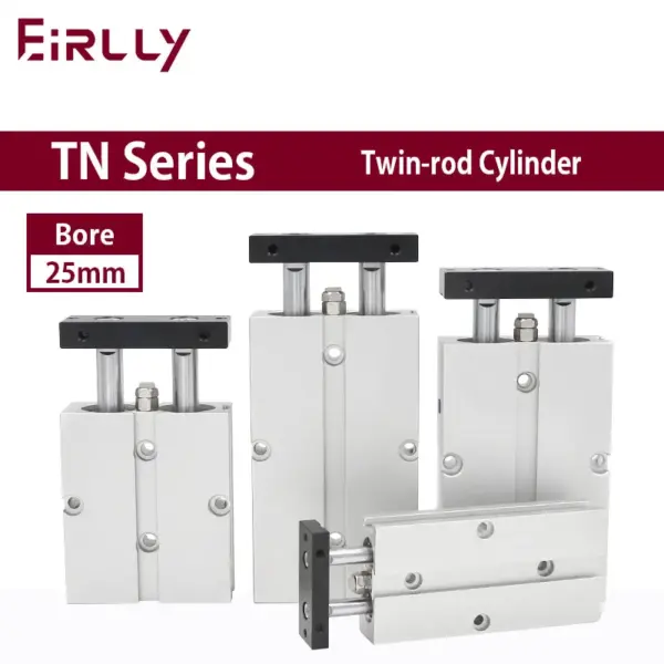 TN25X50S Twin-rod cylinder TN double acting bore size  20mm stroke 10-200 with magnet Air Cylinder TN25X30S TN25X20S TN25X100S