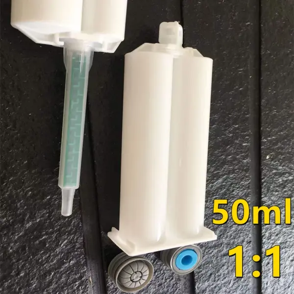 Unfilled Double-Barrel Cartridge 50ml 1:1 AB Glue Tube Set with Sealing Pistons for 50ml 1:1 Adhesives Dispensing AB Glue Gun
