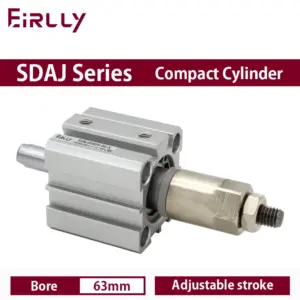 SDAJ series bore 63mm Adjustable stroke compact air cylinder double acting SDAJ63X20-20 SDAJ63X40-20S-B SDAJ63X75-50