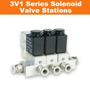 3V1-06 Direct Acting 2-Position 3-Way Solenoid Valve Assembly DC24V AC220V DC24V Inlet/Outlet Pneumatic Control Valve