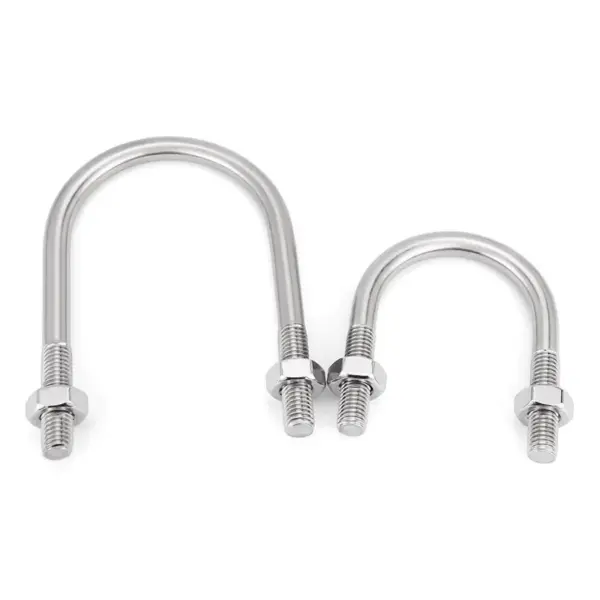 M6 M8 M10 316 Stainless Steel U Shape Bolts with Nuts Set / U Bolt Pipe Clamp for Tube Fixing & Marine Applications