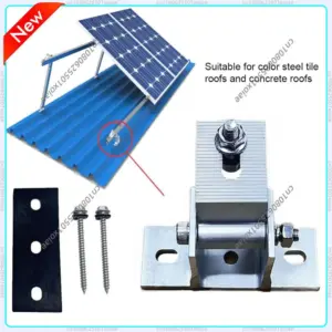 2 Pcs Roof Solar Panel Bracket Aluminum Solar Panel Brackets Drill-Free Mount 15-30 Degree Angle Solar Panel Tilt Mount Brackets