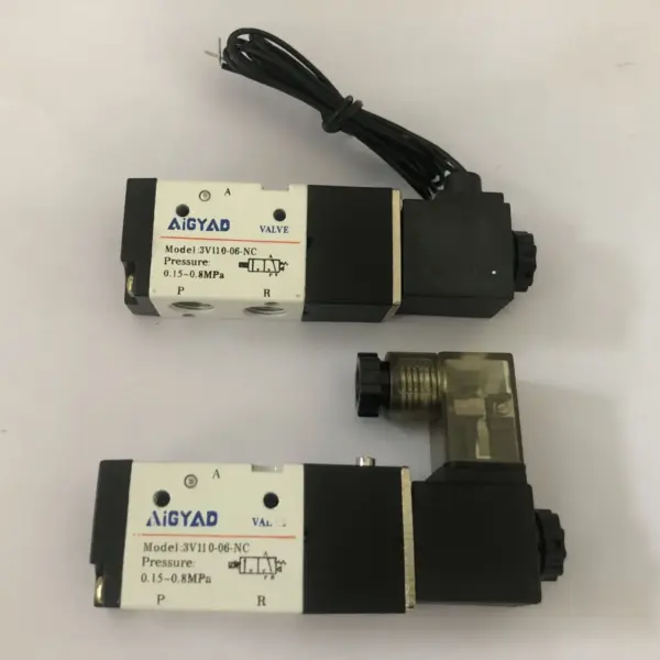 3V110-06 12V 1/8" Solenoid Valve 3 Way Pneumatic Air Control Valve Electric Gas Magnetic Valve Alumium Body