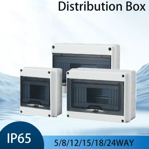 IP65 Eight Way Waterproof Distribution Box Circuit Breaker Junction Case Plastic Electrical Panels Connectors Terminals Boxes ﻿