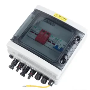 IP65 500V 2 In 1 Out PV DC Fuse MCB SPD Solar Photovoltaic Combiner Box 16/20/25/32/40/50/63A Lightning Waterproof Dustproof Box