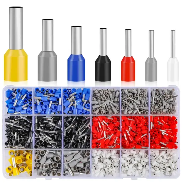 2100 PCS AWG 22/0.4mm²- AWG 10/6.0mm² Wire Ferrules Kit Insulated Copper Crimp Connectors, Crimp Pin Cord End Terminals