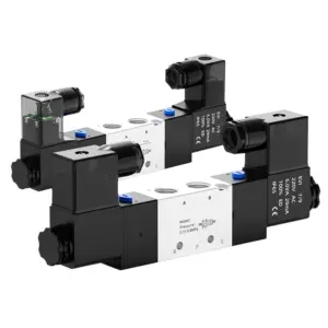 Pneumatic Electric Solenoid Valve 5 Way 2 Position Control Air Gas Magnetic 4V420-15 Series DC24V DC12V AC110V AC120V