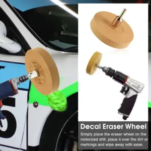 90mm Decal Remover Eraser Wheel Car Decal Vinyl Tape Adhesive Remover Wheel For Drill Rubber Eraser Cleaning Tool A2P4