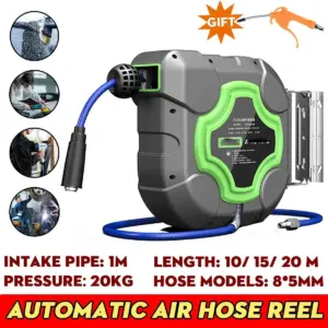5*8mm Automotive Air Hose Reel Irrigation Tube Pneumatic Hose Pu Yarn Clamping Tube Automatic Retractable Reel Drum Hose