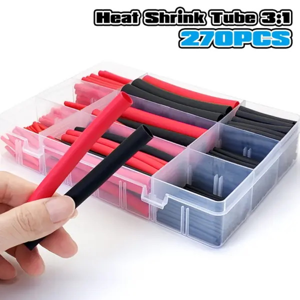 100-300pcs Heat Shrink Tubes Kit Flame Retardant Waterproof Electrical Insulation Repair Easy-Shrink Wire Wrap Tube