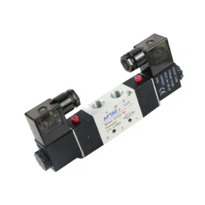 1PC 4V220-08  Air Pneumatic Solenoid Valve 5 way 2 Position 1/4" Aluminum Alloy Internal E 12VDC 24VDC 110VAC 220VAC 0.15-0.8Mpa