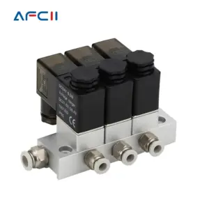 2v025 Multi-way Combination Manifold Pneumatic Solenoid valve 12V 24V 110V 220V 2way Normally Closed Air Magnetic Valve