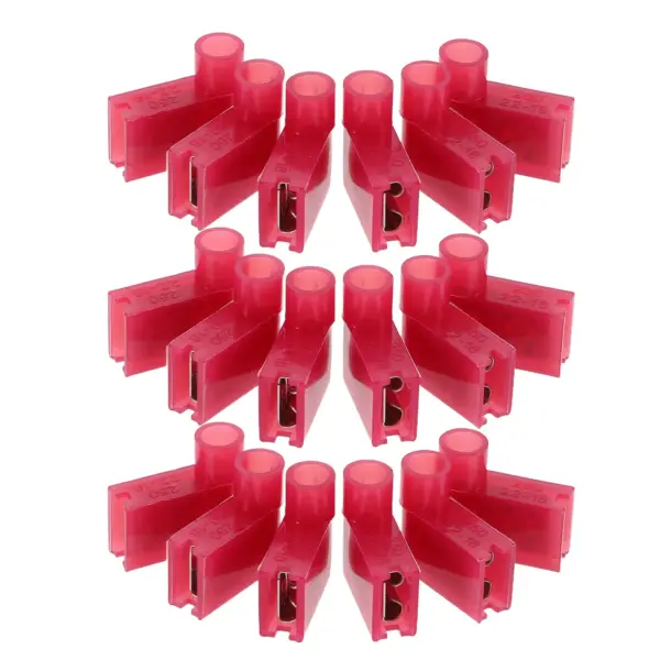 100Pcs Flag Spade Terminal Connectors Plastic Insulated Cold Pressed Quick Disconnect Wire Connectors Electrical Wiring