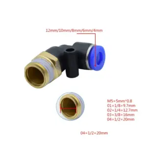 10Pcs/lot Pneumatic Quick Joint PL OD 4/6/8/10/12 Joint Element Pneumatic Male Elbow Connector Tube Air Push in Fitting