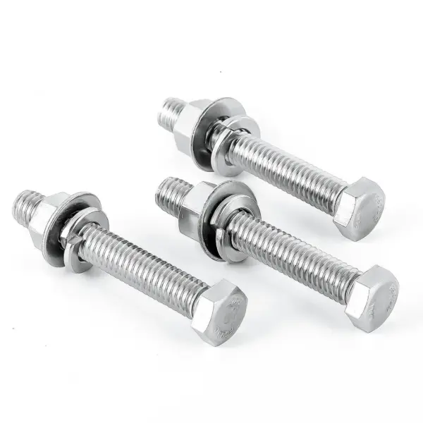 1/4-20 x 3-1/2" Hex Bolt Set with Nuts and Washers, 18-8 Stainless Steel, 10 Pieces