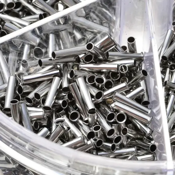1900pcs Uninsulated Wire Ferrules Kit, Bare Copper Cable End Sleeves for Crimping Electrical Connectors and Terminal Blocks