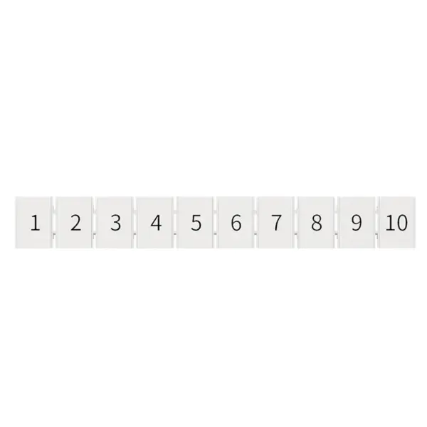 100Pcs ZB12 Blank Marker Strip For UK16N Terminal Block, 12mm Width 10-Piece Number Tag For DIN Rail Marking