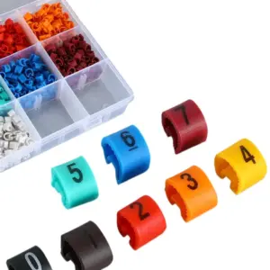1000PCS 2.5mm2 EC 1 Cable marker 0 to 9  different number colorful mixed  cable label in cable sleeves Cable markers tags