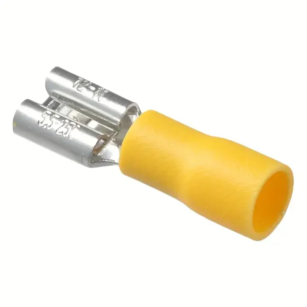 50PCS 1/4 Inch (6.3mm) Female Quick Disconnect Vinyl Insulated Spade Wire Connector Electrical Crimp Terminals 12-10 AWG/4-6mm²