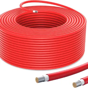 Solar Panel Cable 100FT Solar Extension Cable, 10AWG (6mm²) Tinned Copper Wire for Outdoor Automotive RV Boat Marine Solar Panel