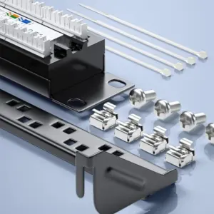 2024 Network Cable Management Patch Panel 24 Ports 1U 19 Inch Rack Mounted Metal Cat6 Distribution Frame
