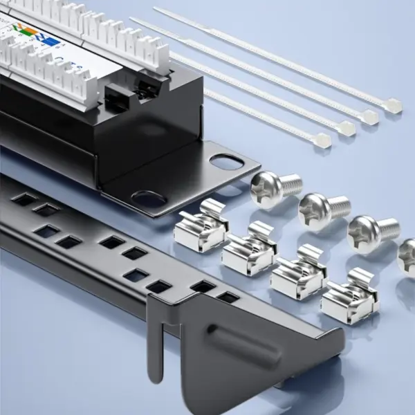 2024 Network Cable Management Patch Panel 24 Ports 1U 19 Inch Rack Mounted Metal Cat6 Distribution Frame