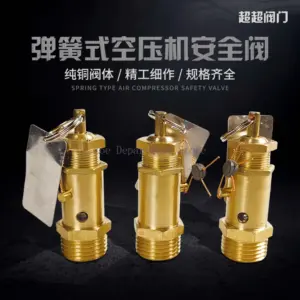 Brass Air Compressor Safety Valve High Pressure Relief Vent Male 1/2 BSP Thread 20bar/25bar/30bar/40bar Selectable