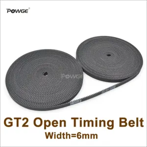 POWGE 2M 2MGT 2GT Timing Belt Width=6/10mm GT2 Rubber Open Synchronous Belt Small backlash Linear Motion 3D Printer 10meters