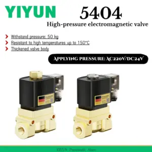 1PC Pneumatic High-Pressure Solenoid Valve Withstand pressure 50 kg 5404-02T 03T 04T 06T 08T AC220V DC24V 5404 series YIYUN