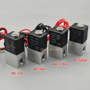 1/4" DC 12V 24V AC 110V 220V Fast Response Solenoid Valve 2-Way Normally Closed Direct-acting Pneumatic Water Air Gas Flow Valve