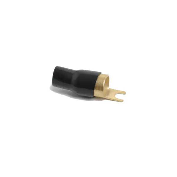 1Pair Copper Gold Plated 0 Gauge Spade Terminal Crimp Connectors Red Black for Speaker Wire Cable High Quality Electrical