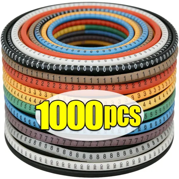 Insulation Sleeve Clip Cable Wire Marker Color Number Tube Cable Markers Label Colorful Electrical Wire Number Marker Tube Label
