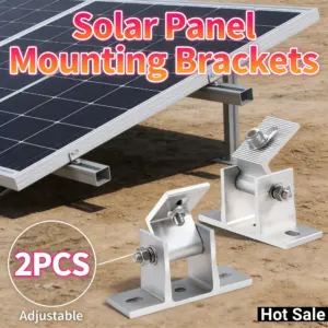 2 Pcs Aluminum Solar Panel Brackets Rust Prevention 15-30 Degree Angle Roof Solar Panel Bracket Solar Panel Tilt Mount Brackets
