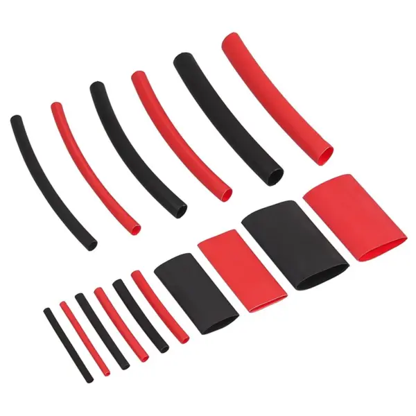 282PCS 3:1 Heat Shrink Tubing Assortment - Black & Red Polyolefin Tube for Car Cable, Wire Sleeving Wrap Kit