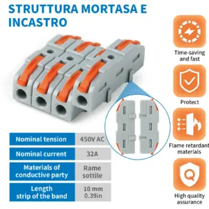 Fast Wiring Compact Connectors, UL CE Certified Universal Quick Splice Terminal, Multiplex Butt Electrical Wire Connector