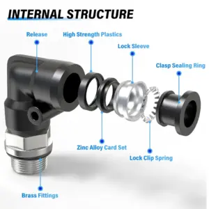 20PCS/LOT PNEUMATIC Male Elbow Tube PL4/6/8/10/12 X M5/9.7MM/12.7MM/16MM/20MM NPT Thread 90 Push to Connect Pneumatic Fittings