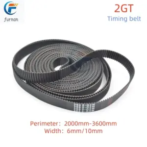 3D Printer 2M 2GT Timing Belt Lp=2000mm-3600 mm Width 6mm 10mm 15mm Rubbe