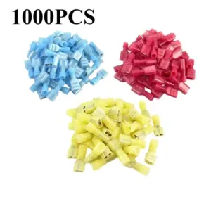 1000pcs Nylon Female Cable Wire Connector FDFN2-250 FDFN2.5-250 Brass Insulated Spade Terminal Joint 16-14AWG Eletrico