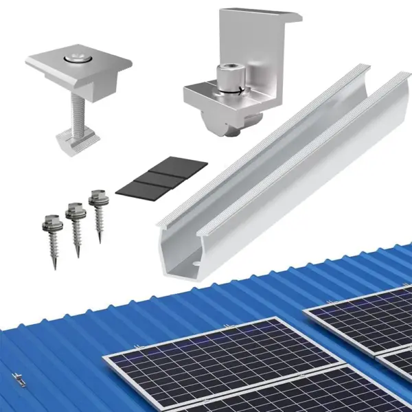 1 Set Solar Panel Module Aluminum Bracket Rail Fastening Rail Trapezoidal Roof Mount Solar Panel Accessories Home Module