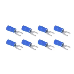 300PCS SV1.25-4 Insulated Fork Spade Terminals Blue PVC U Type Wire Connector Electrical Crimp Terminal Transportation Lighting