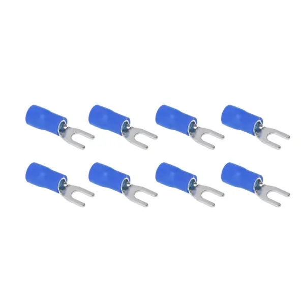 300PCS SV1.25-4 Insulated Fork Spade Terminals Blue PVC U Type Wire Connector Electrical Crimp Terminal Transportation Lighting