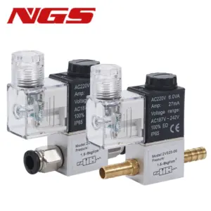 12V 24V 220V Pneumatic Electric Solenoid Valve 2 Position 2 Port Normally Closed Air Magnetic Valve 6mm 8mm Hose Barb Connection