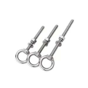 M14 M16 M20 M24 304 Stainless Steel Extension Rod Wall Hanging Ring Screw & Nut Set - Heavy Duty Lifting Eye Bolt with Hex Nuts